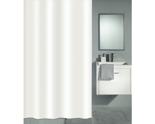 Rideau de douche Kleine Wolke Phönix en PVC blanc 120 x 200 cm