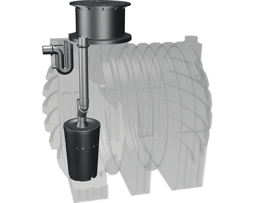 Réservoir d''eau de pluie avec panier-filtre et siphon