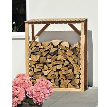 Abri pour bois de chauffage mélèze 150 x 60 x 180 cm, nature-thumb-1