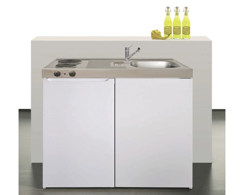 Stengel-Küchen Miniküche mit Geräten Easyline 100 cm weiß glänzend montiert Variante rechts
