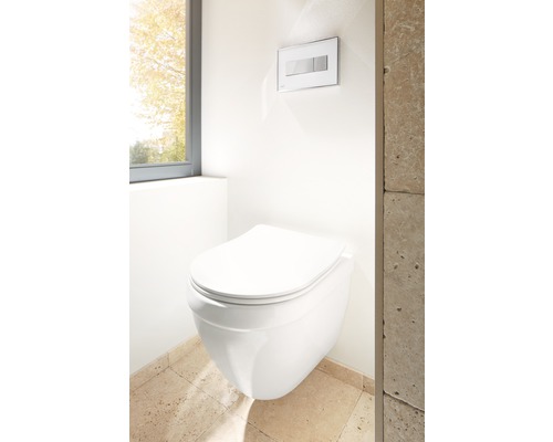 Abattant WC REIKA Ube blanc avec frein de chute forme en D - HORNBACH  Luxembourg