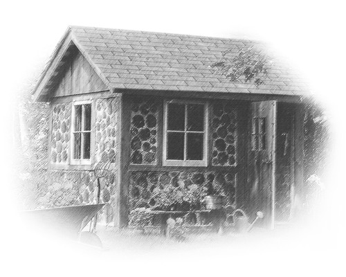 Gartenschuppen mit Fenster und Tür