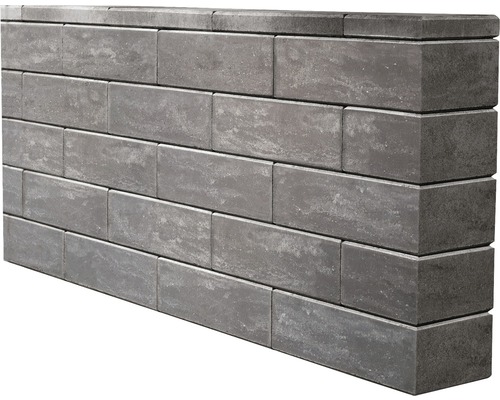 Mur en pierre grise en blocs de béton