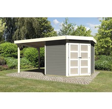 Gartenhaus Karibu Grünwald 5 mit Schleppdach 2,2 m 492,5 x 262 cm terragrau