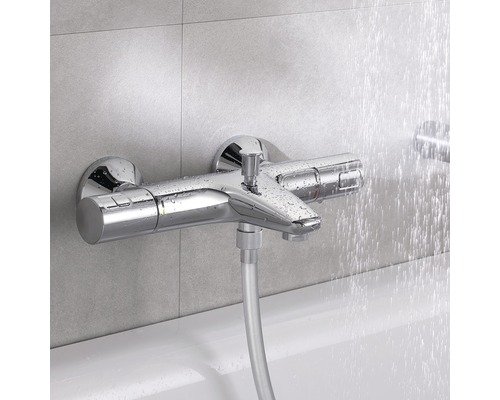Robinet de baignoire thermostatique apparent avec flexible de douche