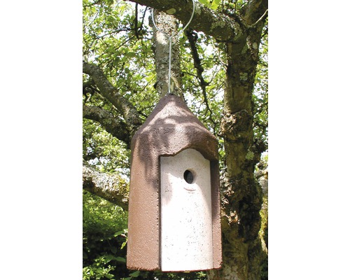 Nichoir à suspendre dans un arbre avec trou d''envol rond
