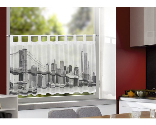 Store de fenêtre avec motif de la skyline de New York