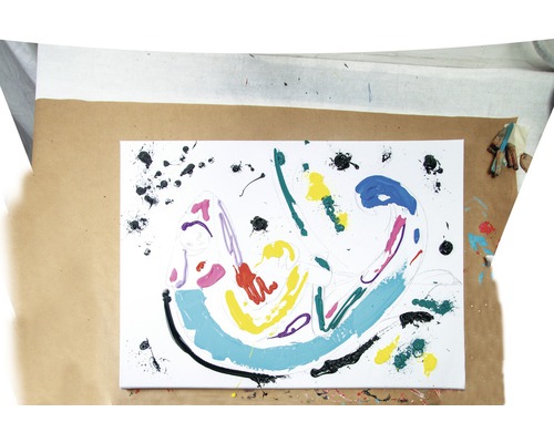 Peinture abstraite avec des peintures acryliques sur toile