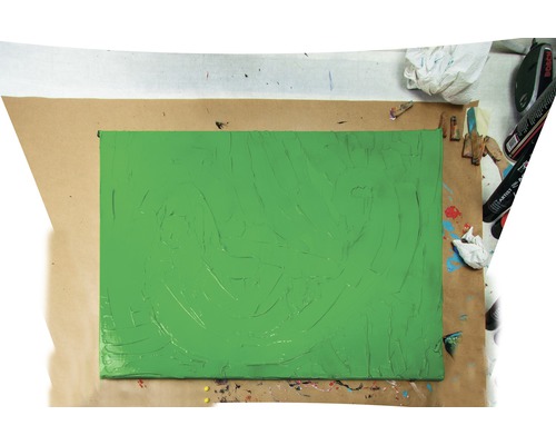 Toile peinte en vert
