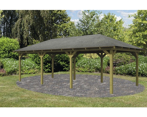 Pavillon Karibu Taura 2 289x639 cm traité en autoclave par imprégnation