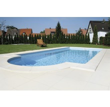Bordure de piscine margelle Aquitaine élément avec arrondi intérieur pour rayon 100 cm blanc béton 50 x 31 x 3,2 cm-thumb-2