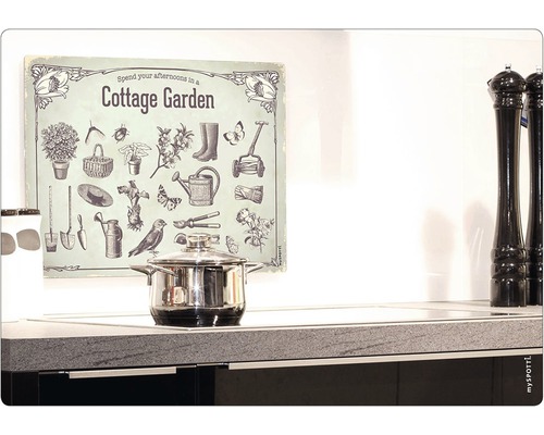 Tableau mural décoratif avec motifs de jardin dans une cuisine