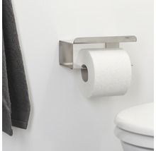 Porte-papier toilette Colar avec tablette en acier inoxydable brossé-thumb-4