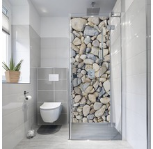Duschrückwand-Folie mySpotti Fresh Kieselsteine 90 x 210 cm