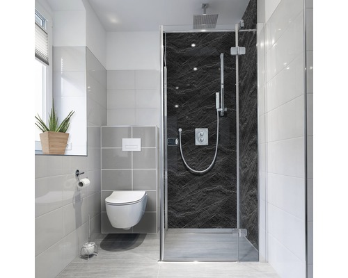 Panneau mural de douche mySpotti Fresh Slate aspect ardoise 210 x 100 cm FS-F3-1409