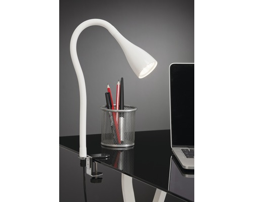 Lampe de bureau LED à pince Elasti noire avec 1 ampoule 250 lm 3000 K blanc chaud H 600 mm