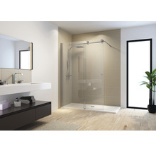 Paroi de douche à l'italienne avec porte coulissante Schulte MasterClass largeur 120 cm butée à gauche verre transparent couleur du profilé chrome-thumb-0