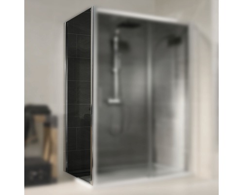 Paroi latérale pour porte coulissante Schulte Kristall/Trend largeur 90 cm décor gris anthracite couleur du profilé chrome Paroi latérale pour porte coulissante Schulte Kristall/Trend largeur 90 cm décor gris anthracite couleur du profilé chrome