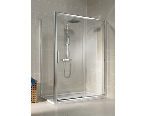 Porte coulissante pour paroi latérale Schulte Kristall/Trend largeur 140 cm verre transparent couleur du profilé chrome-0