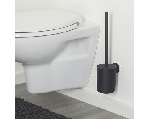 WC suspendu avec brosse de toilette et support