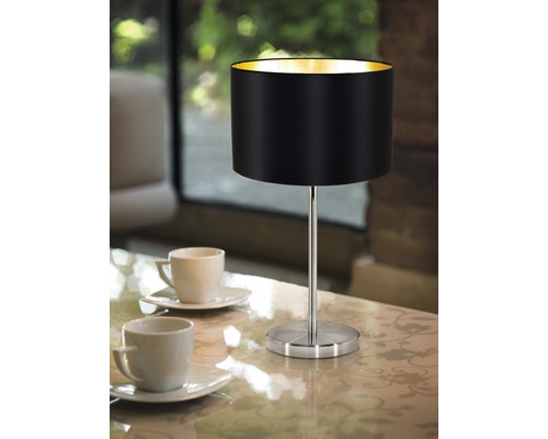 Lampe de table Maserlo monolampe it/brun nickel mat/noir or H 420 mm