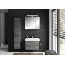 Badezimmer mit Waschtisch, Spiegelschrank und Hochschrank im modernen Design