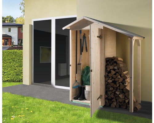 Abri de jardin weka Expresshaus Herzerl sans cœur, avec plancher et toit en appentis 83x85 cm, nature