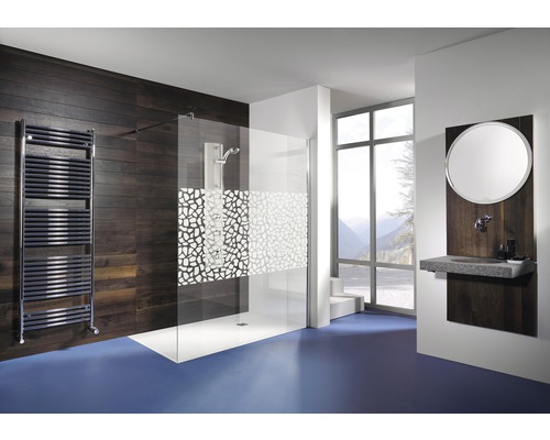 Paroi de douche à l'italienne Breuer Entra 120 cm décor Terrazzo blanc profilé couleur chrome