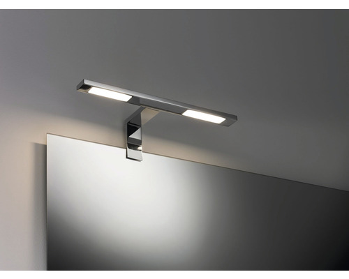 Éclairage de miroir LED applique d'armoire métal IP44 2x3,2W 2x280 lm 2700 K blanc chaud hxlxp 80x300x110 mm Galeria Double Hook chrome
