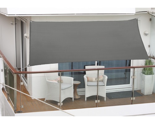 Voile d'ombrage de balcon 1,4 x 2,7 m, en PES hydrofuge et coupe-vent 200 g/m², anthracite