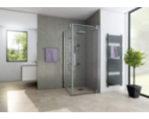 Paroi latérale pour porte pivotante Breuer Europa Design 800x2000mm gauche en verre transparent effet chrome-aluminium-0