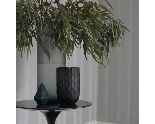 Dekorative Szene mit Vasen, Tisch und Pflanzen für Innenräume.