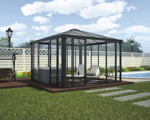 Pavillon Palram – Canopia Ledro 3600 fermé 360 x 360 cm gris