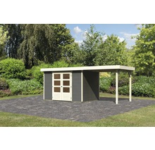 Gartenhaus Karibu Kodiak 4 mit Schleppdach 2,4 m 572 x 238 cm terragrau