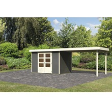 Gartenhaus Karibu Kodiak 4 mit Schleppdach 2,8 m 609 x 238 cm terragrau