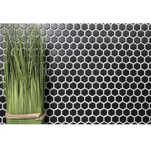Mosaïque céramique Hexagon HX065 uni noir mat 26x30 cm