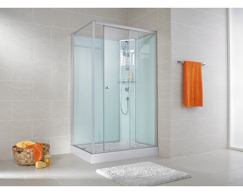 Cabine de douche SCHULTE ExpressPlus Ibiza tirant droit 80 x 120 x 204 cm alu naturel