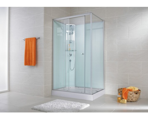 Cabine de douche SCHULTE ExpressPlus Ibiza tirant gauche 80 x 120 x 204 cm alu naturel