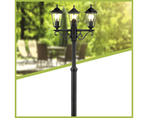 Lampadaire de jardin avec trois lampes pour l''extérieur