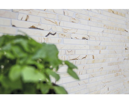 Décoration murale avec des plaquettes de parement beige-brun