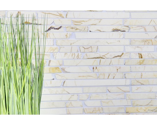 Carrelage mural aspect pierre et herbe décorative