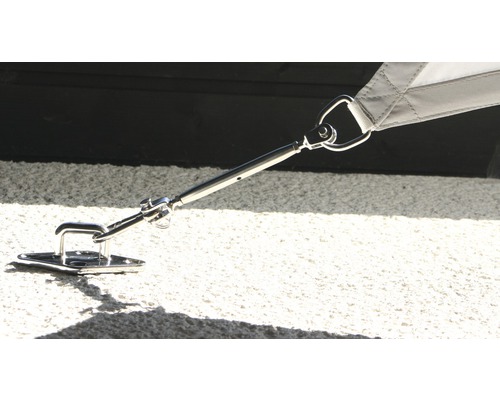 Matériel de fixation pour voile d''ombrage avec tendeur et platine murale