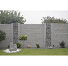 Plaque de clôture en béton Standard Fels 200x38,5x3,5cm-thumb-2