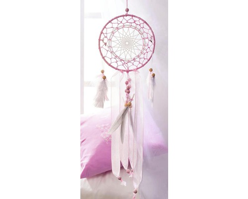 Attrape-rêves décoratif avec plumes, rubans et perles