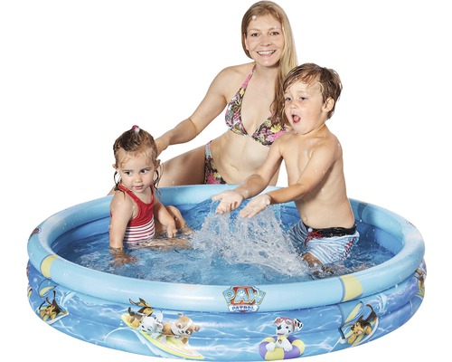 Aufblasbarer Pool mit Paw Patrol Design und spielenden Kindern
