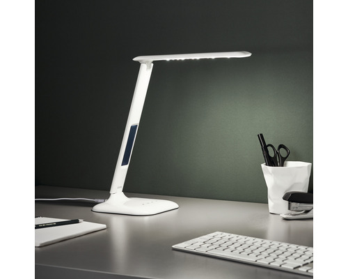Lampe de bureau LED à intensité lumineuse variable 1x5W 200 lm 2.800/6.500 K blanc chaud/blanc lumière du jour H 550 mm Glenn blanc