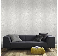 Papier peint intissé 32-624 Léopard blanc argent
