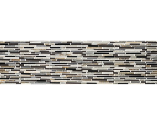 Mosaïque avec pierres rectangulaires en pierre et verre