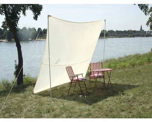 Voile d'ombrage Camping Freizeit carrée avec accessoires ivoire 2,5x3 m