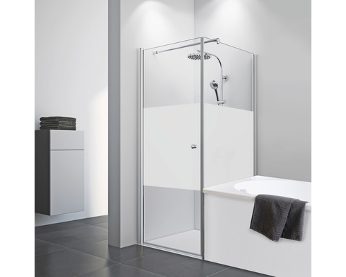 Porte pivotante pour paroi latérale Breuer Elana 8 80 cm butée à gauche décor Intima profilé couleur chrome